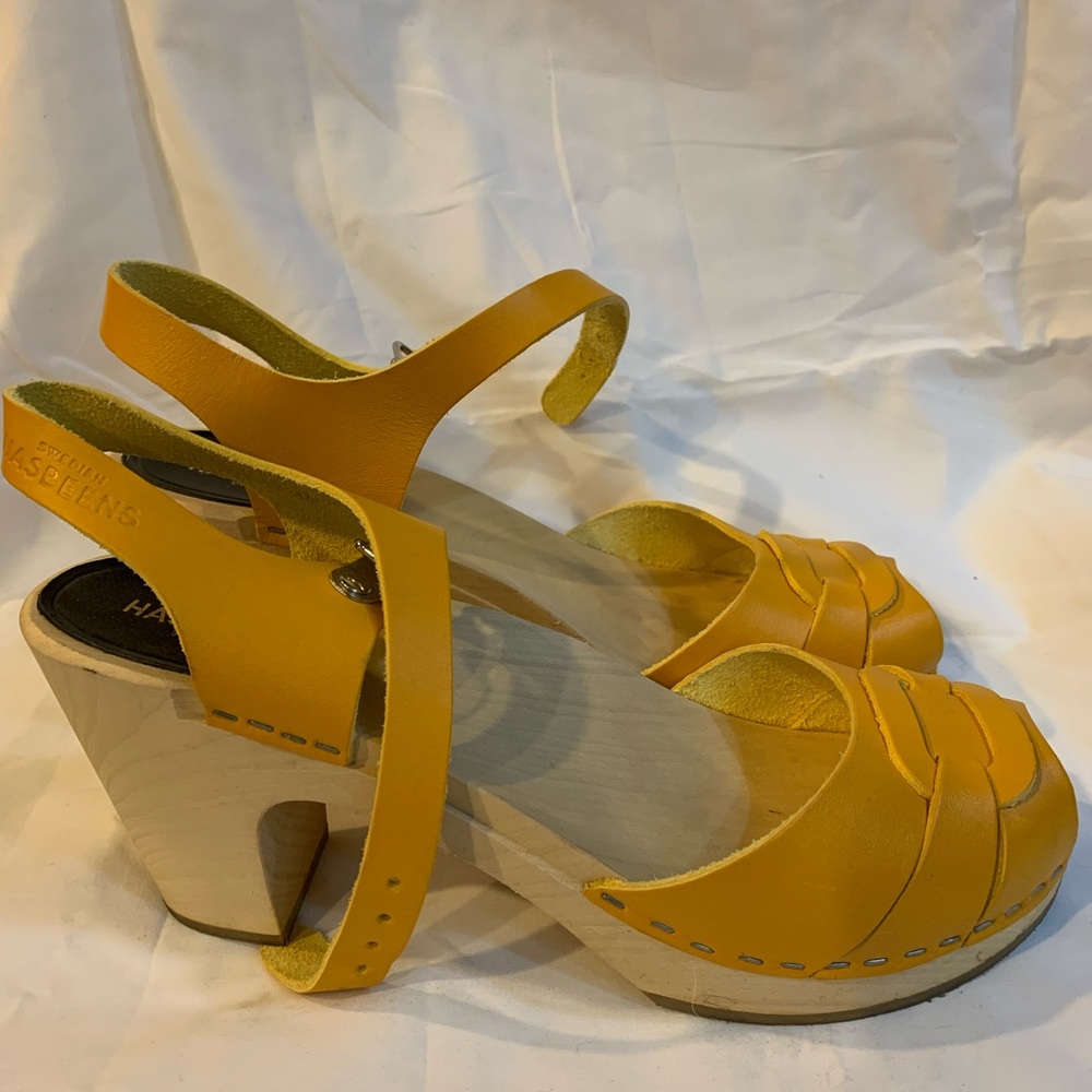 Yellow Swedish Hasbeens Sandals Size 39